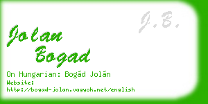 jolan bogad business card